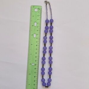 Semi-Precious Beaded Necklace Lilac